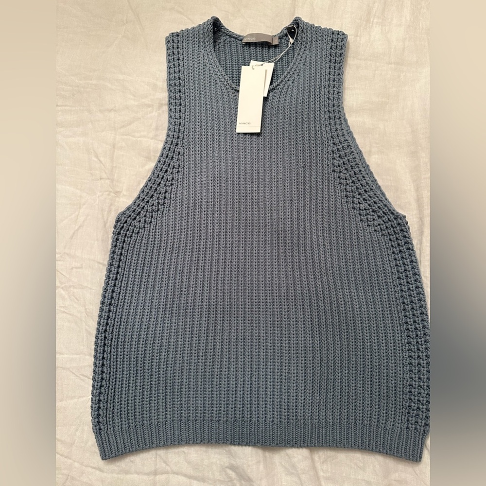 Brand new blue knit sweater tank